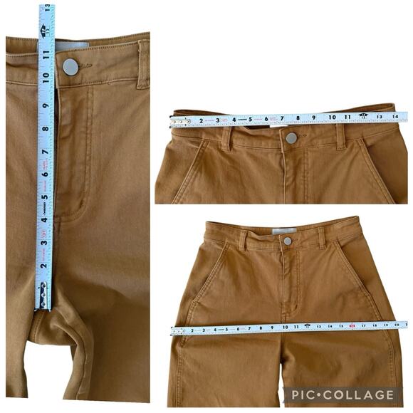 Everlane The Utility Barrel Pants Curved Cotton Stretch Gold Brown Womens Size 4 - Picture 10 of 13